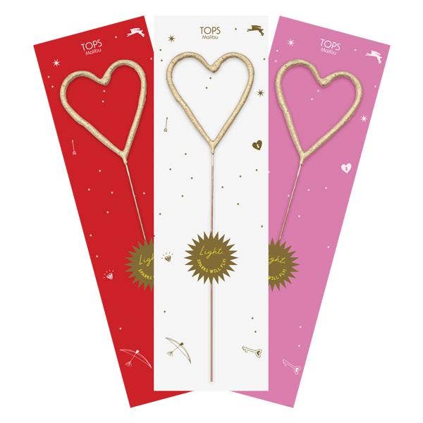 Big Golden Sparkler Wand Heart Asst Colors