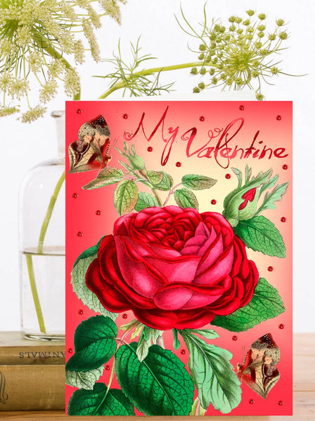 SP059P ~ Hand Glittered Valentine Card