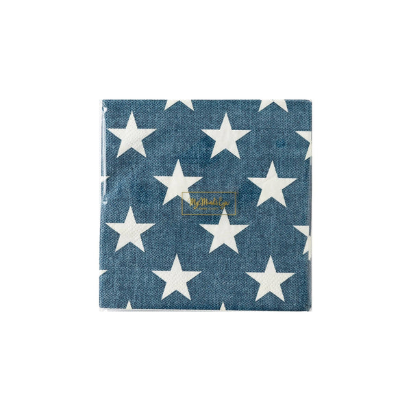 HAM934 - Navy Star Cocktail Napkin