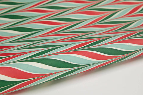 Hand Marbled Gift Wrap Sheets - Candy Stripes - Festive Mix