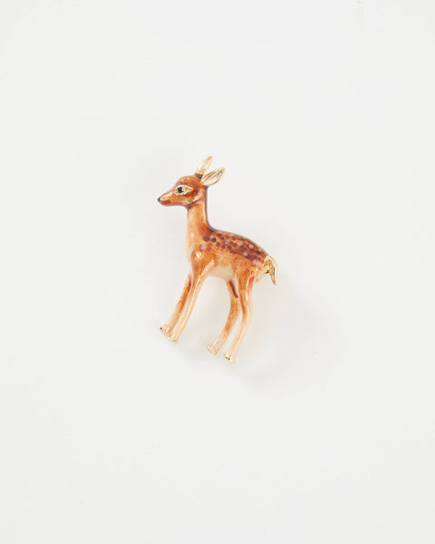 Enamel Fawn Brooch - Match box