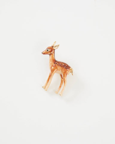 Enamel Fawn Brooch - Match box