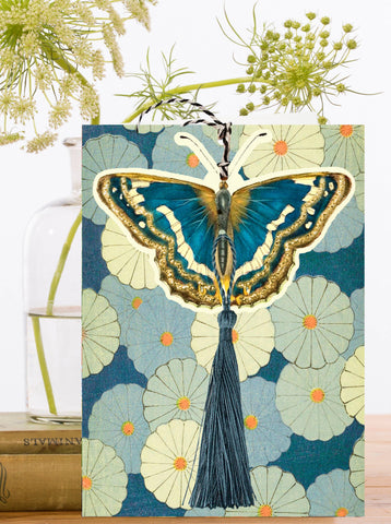 FD035P ~ Large Fandangle greeting card with glitter & tassel