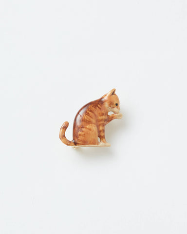 Enamel Cat Brooch  - Matchbox