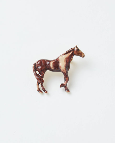 Enamel Horse Brooch - Matchbox