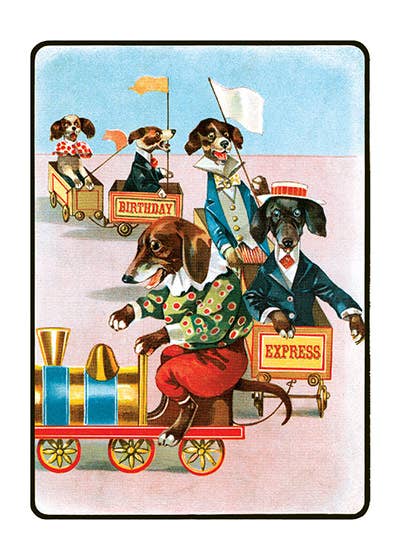 Dachsunds on a Train