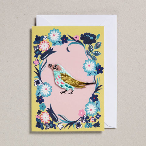 Embroidered Bird Cards - Pack of 6 - Blank