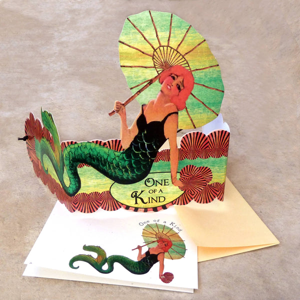 Greeting Card with Tiara, One of a Kind, Mermaid