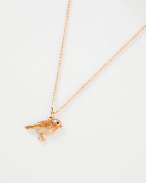 Enamel Robin Short Necklace - Match box