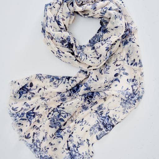 Blooming Blue Lightweight Scarf