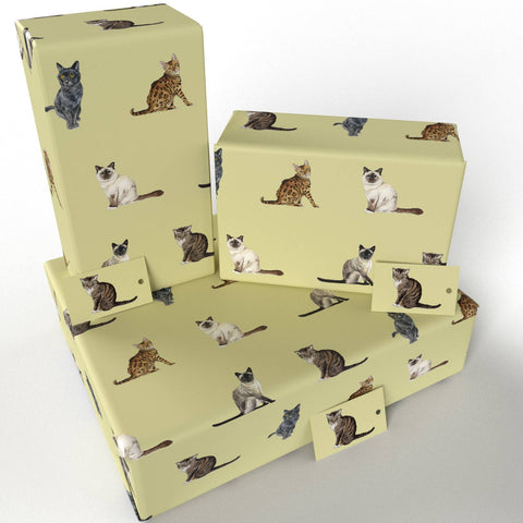 Cat Breeds Wrapping Paper • 100% Recycled • Vegan Ink