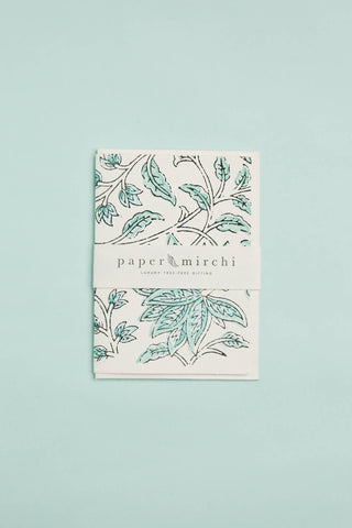 Hand Block Printed Greeting Card - Bouquet Breeze