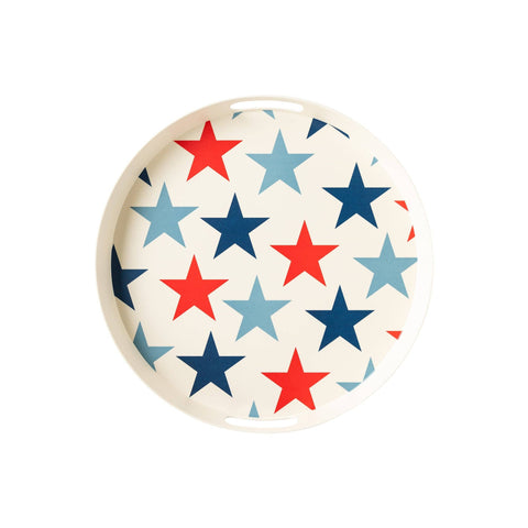PLBT142 -  Multi Star Reusable Bamboo Round Serving Tray