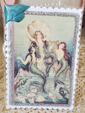 Mermaids n Clam Shell Gift Tag: Small