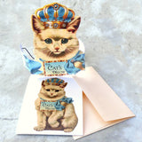 Greeting Card with Tiara, Cat's Meow, Cat with Crown