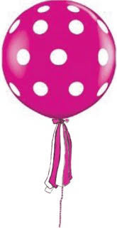 Polka Dot Peony Giant Round Balloon with Ribbon Tassel
